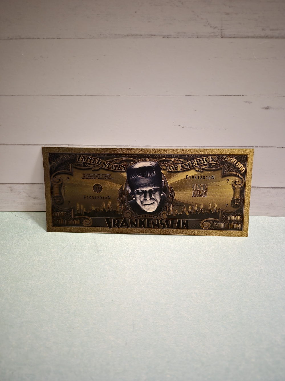 Frankenstein Novelty Gold Collectible 1,000000 Bill
